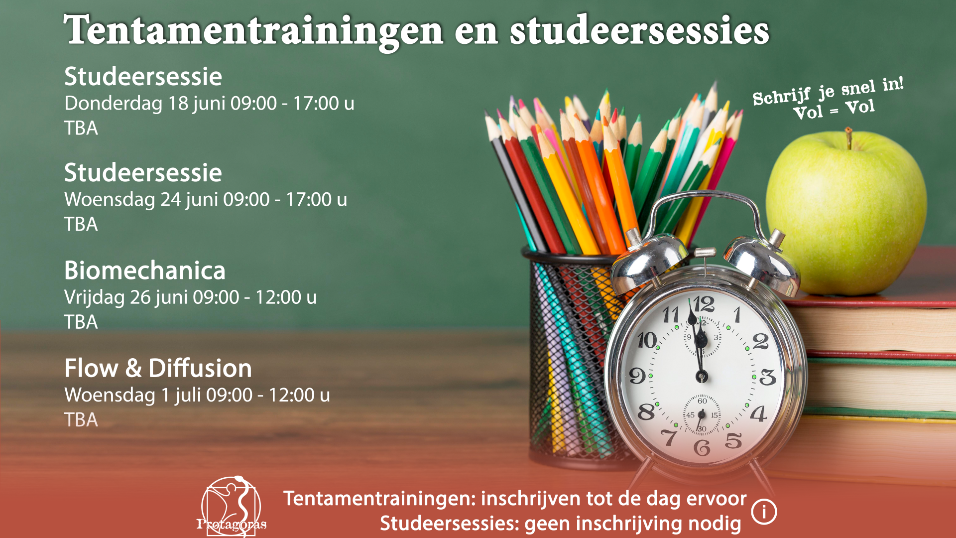 Tentamentrainingen en studeersessies Q4