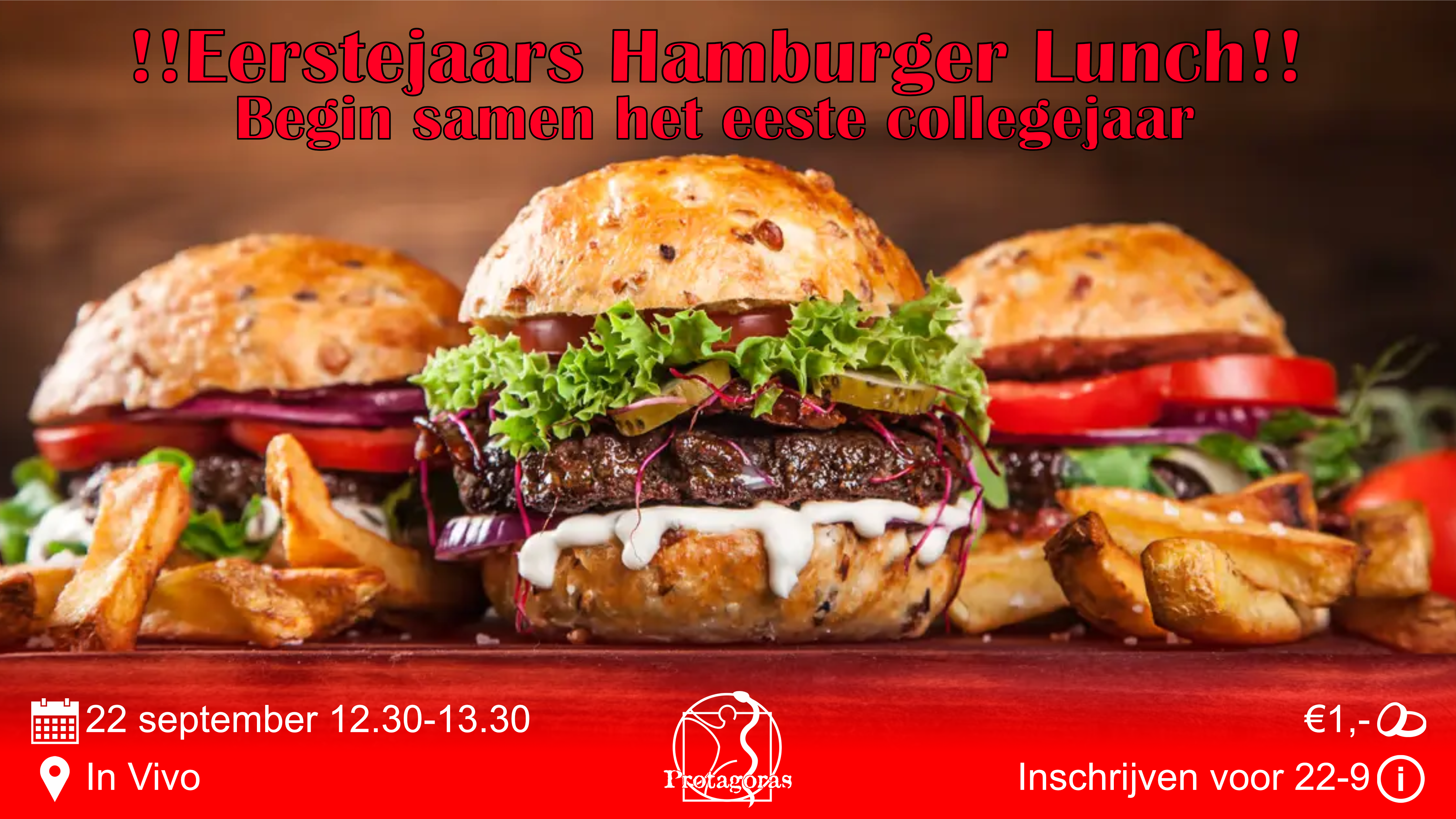 Eerstejaars hamburgerlunch